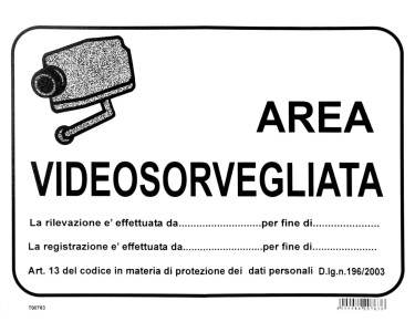 Cartello con scritta in lingua tedesca Achtung Videoüberwachungung in alluminio/Dibond 300 x 200 mm – 3 mm di spessore