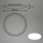 Disegno tecnico della lampada LED da bagno Briloner senza cornice, diametro 29 cm.