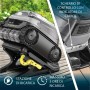 Robot per piscina a batteria Zodiac CNX-Li 5220 iQ grigio sulla stazione di ricarica, vista dettagliata.