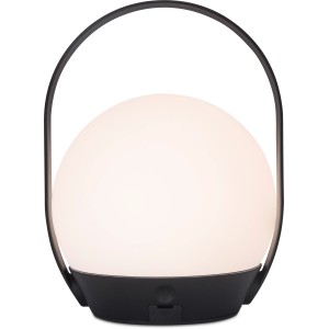 Lampada da tavolo LED Lutec Cardi nera con maniglia, 3,3W, per interni ed esterni.