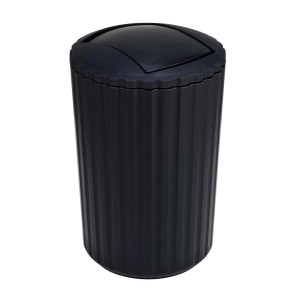 Cestino da bagno nero t.b.t. con coperchio basculante.
