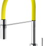 Miscelatore monocomando t.b.t. con beccuccio giallo, effetto cromo.