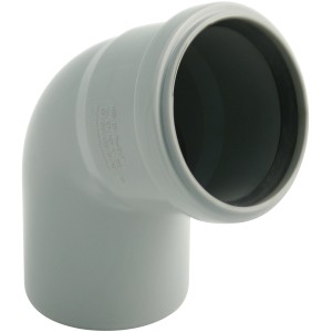 Curva HT Marley 67° DN 75, tubo di scarico grigio per interni.