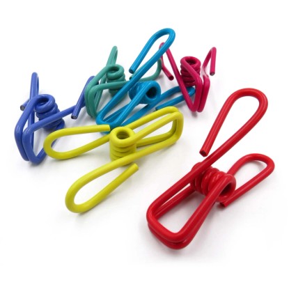 Set mollette chiuditutto in metallo 6 cm 8 pz colori assortiti