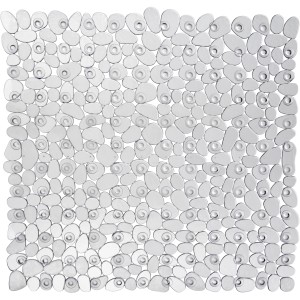 Tappetino doccia trasparente Wenko Paradise con motivo a pietra e ventose, 54x54 cm, per una presa sicura nella doccia.