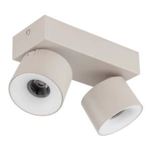 Faretto LED 2 luci Globo Rae 20x72 mm sabbia satinato