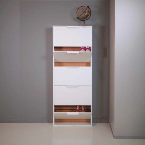 Scarpiera 5 ribalte 173,5x65x15 cm bianco
