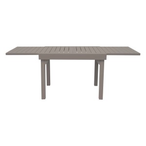 Tavolo da giardino allungabile grigio, ideale per l'uso esterno.