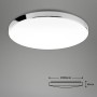 Plafoniera LED bianca Brilo Malbona, Ø 35,5 cm, con bordo cromato. Resistente agli spruzzi.