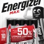 Energizer Max AA Batterie, confezione da 4, batterie alcaline per dispositivi.