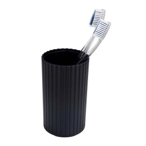 Portaspazzolini nero t.b.t. con due spazzolini da denti.