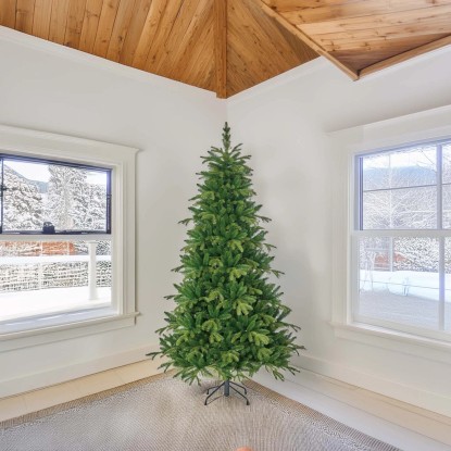 Albero di Natale artificiale Brampton in PVC verde H 215 x Ø 125 cm