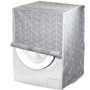 Copertura per lavatrice con motivo a zigzag grigio per lavatrice a carica frontale.