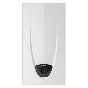 Scaldabagno t.b.t. bianco con display digitale.