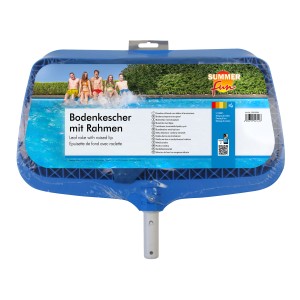 Skimmer per foglie blu Summer Fun con telaio per la pulizia della piscina.