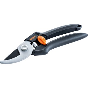 Cesoie da giardino OBI con sistema bypass e rivestimento antiaderente per tagli precisi.