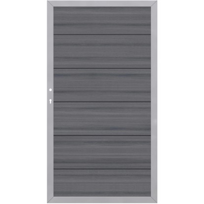 Cancello sx frangivista WPC Platinum XL grigio e argento 180x98 cm