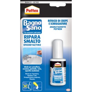 Smalto trasparente Pattex Bagno Sano per riparazioni su ceramica e piastrelle.