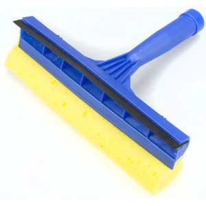 Spugna blu per auto con tergivetro per la cura dell'auto.