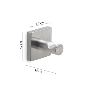 t.b.t. Gancio a muro in acciaio inox, accessorio per bagno e cucina.