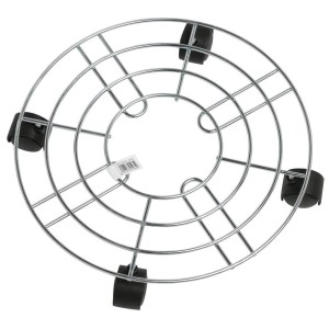 Rotelle per piante in metallo rotonde, Ø 35 cm, con quattro ruote per spostare facilmente le piante.
