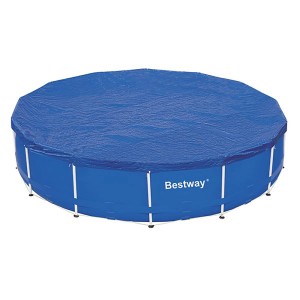 Copertura per piscina Bestway in PVC, Ø 457 cm, nera, per piscine rotonde.
