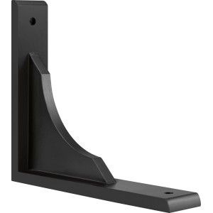 Mensola angolare in legno nero, 22x18x4 cm, per montaggio a parete.