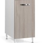 Mobile base cucina t.b.t. con anta effetto legno e fianchi bianchi.