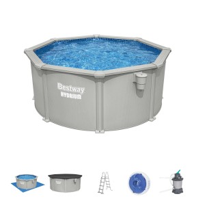Set piscina Bestway Hydrium, piscina Fast Set con accessori come scaletta e pompa filtro.