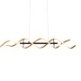 Lampada a sospensione LED color oro Sequence, 1 luce, design curvo, dimmerabile.