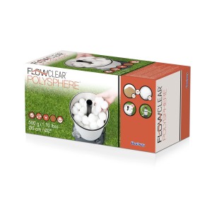 Flowclear Polysphere, 6 kg di sfere filtranti per pompe filtro a sabbia nella scatola.