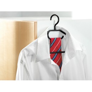Gruccia nera con camicia e cravatta, confezione da 10 per riporre i tessuti.