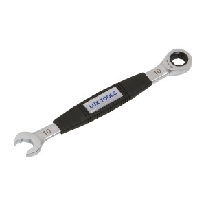 Chiave a cricchetto LUX Comfort, 10 mm, con impugnatura ergonomica per una trasmissione ottimale della potenza.