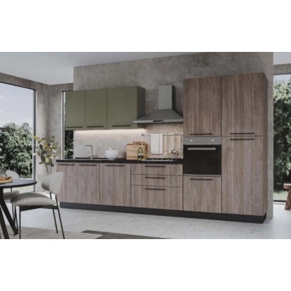 Cucina completa Iris 360 cm dx noce stelvio