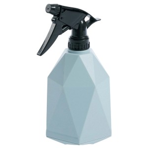 Spruzzino azzurro con ugello nero per accessori piante.