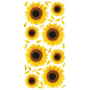Adesivi da parete con girasoli per una decorazione estiva.