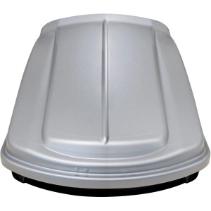 Box da tetto argentato t.b.t. per trasporto auto, accessori per viaggio e trasporto.