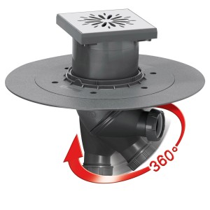 t.b.t. sifone di scarico con corpo girevole per un collegamento flessibile.