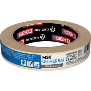 Rotolo di nastro adesivo MSK Universal, 19mm x 50m, nastro di carta per lavori di verniciatura.