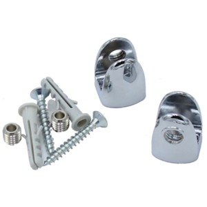 Set di supporti per mensole t.b.t. con viti e tasselli, cromato.