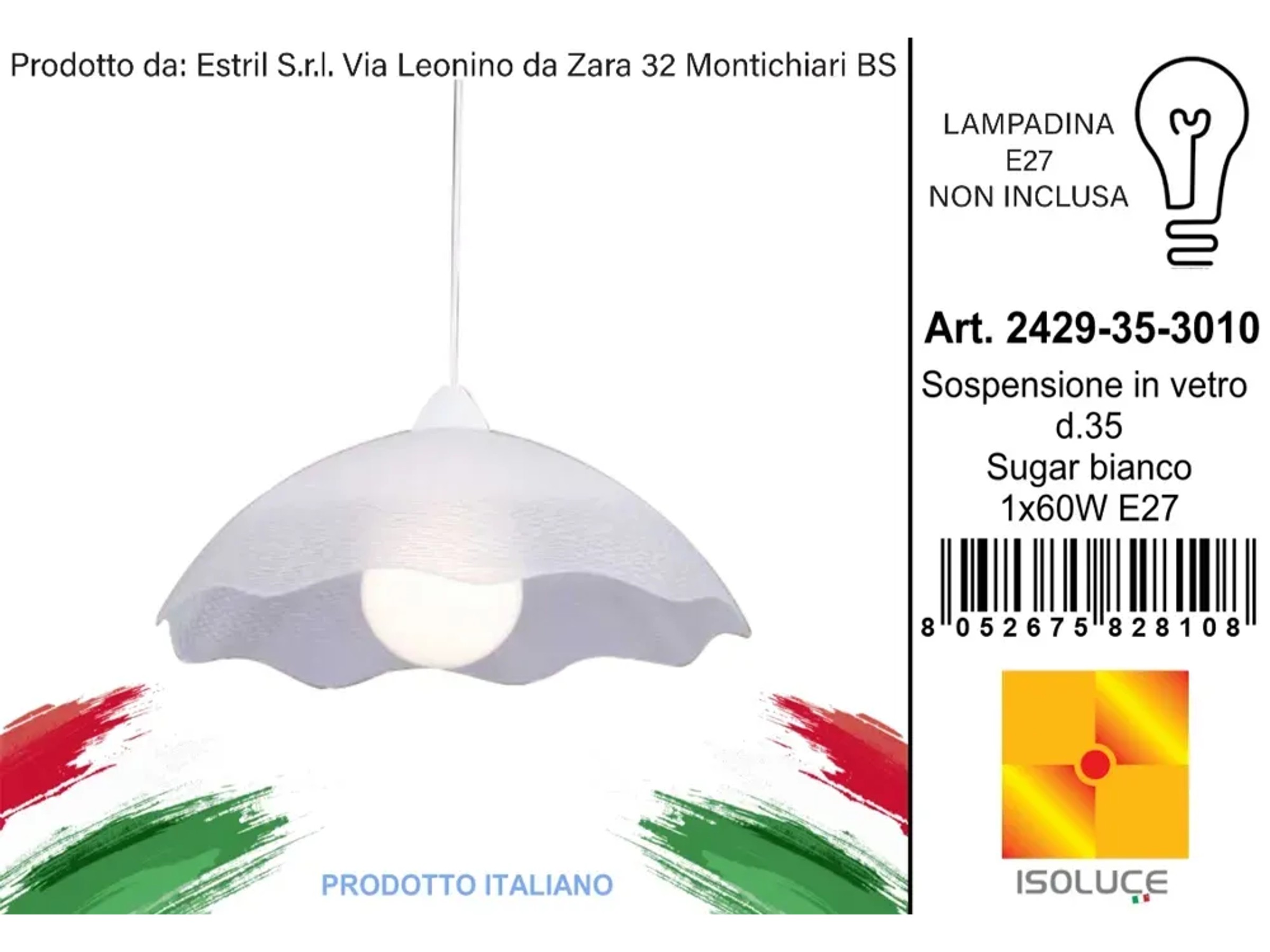 Lampadario A Uovo D'Oca In Vetro Soffiato – Sospensione E27 Con Cavo Regolabile, Perfetto Per Ogni Ambiente