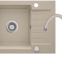 Lavello con rubinetto 1 vasca con gocciolatoio Idrostile Martí 440x164 mm sabbia