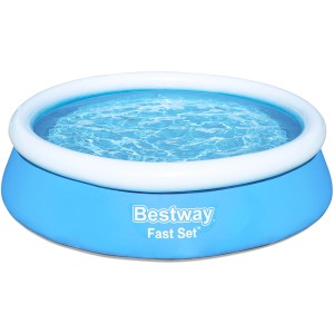 Piscina fuori terra Bestway Fast Set blu, rotonda, Ø 183 x 51 cm, riempita d'acqua.