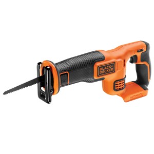 Seghetto alternativo a batteria Black+Decker BDCR18N 18V, arancione e nero, con lama. Ideale per casa e giardino.