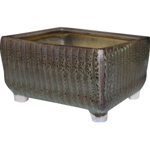 Portavaso rettangolare t.b.t. con superficie strutturata e piedini.