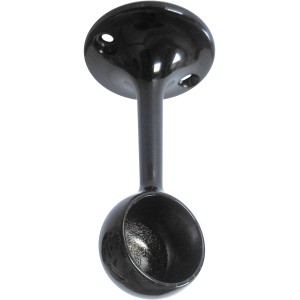 Staffa nera per asta appendiabiti per montaggio a soffitto, per sistemazione cucina.