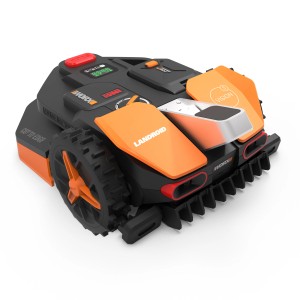 Worx Landroid Vision S250 robot tagliaerba WR202E: Robot rasaerba intelligente con dettagli arancioni.