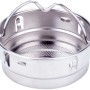 Inserto filtro in acciaio inox per fornello da campeggio, parte dell'attrezzatura da campeggio.