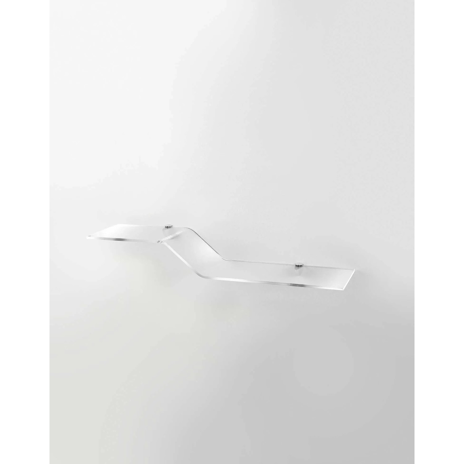 Mensola Adesiva Trasparente In Acrilico Per Bagno E Cucina, 18,5x10,5x5 Cm, Con Doppio Attacco (adesivo O Viti), Bianco