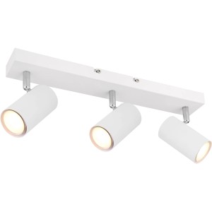 Faretto bianco Globo Robby, a 3 luci, per lampadine GU10, design moderno.